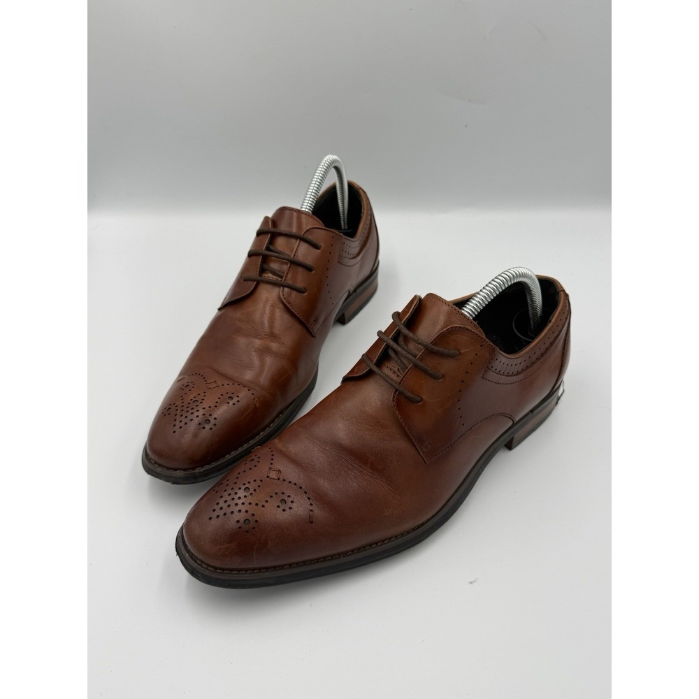 Stacy Adams Wingtip Brogue Oxford Dress Shoes Men's 7.5 M Brown Leather Lace Up